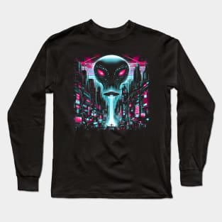 Neon Overlord: The City’s Silent Watcher Long Sleeve T-Shirt